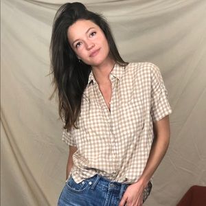 Madewell checkered button-down XS